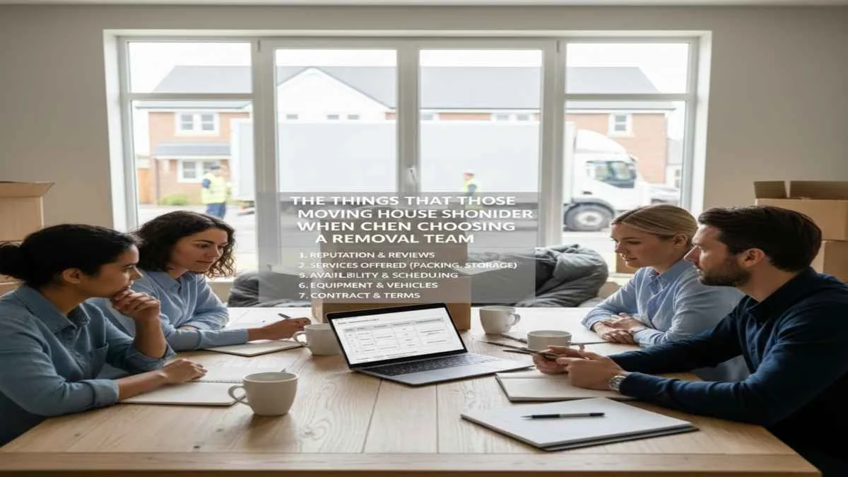 The Things That Those Moving House Should Consider When Choosing a Removal Team