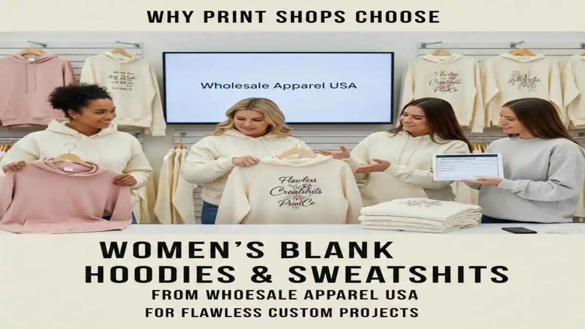 Why Print Shops Choose Women’s Blank Hoodies & Sweatshirts from Wholesale Apparel USA for Flawless Custom Projects