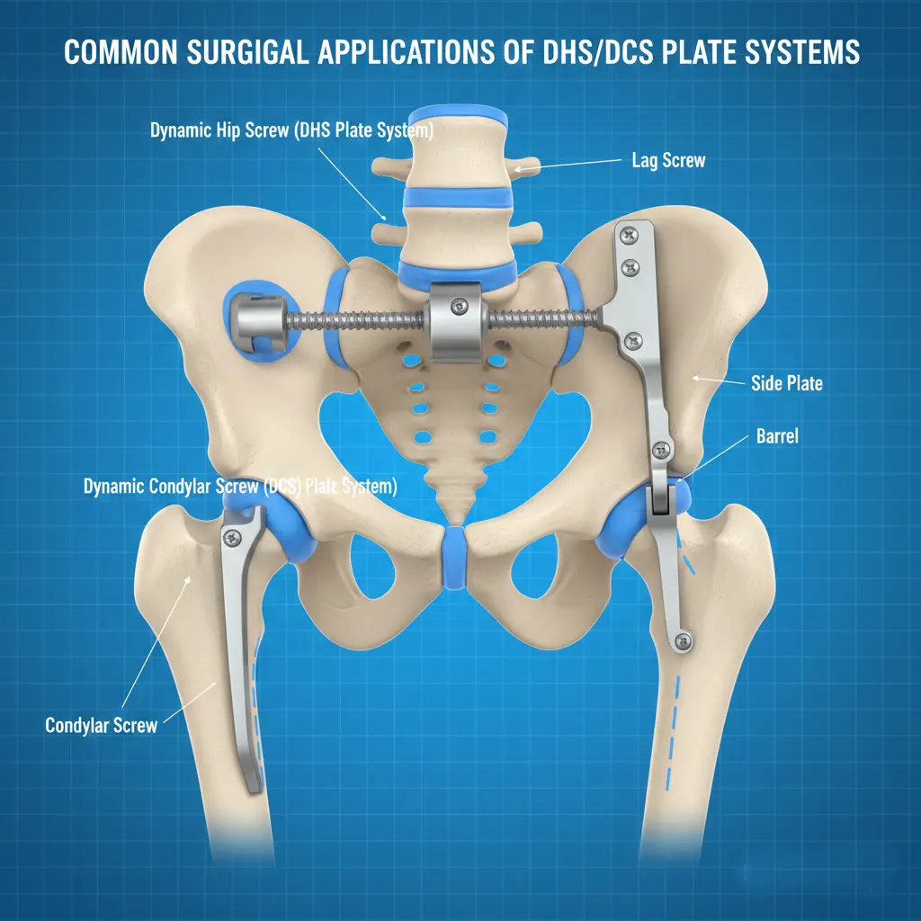 Common Surgical Applications of DHS/DCS Plate Systems