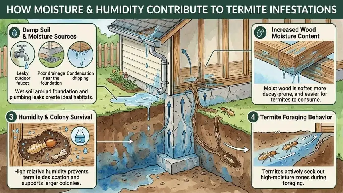 How Moisture and Humidity Contribute to Termite Infestations