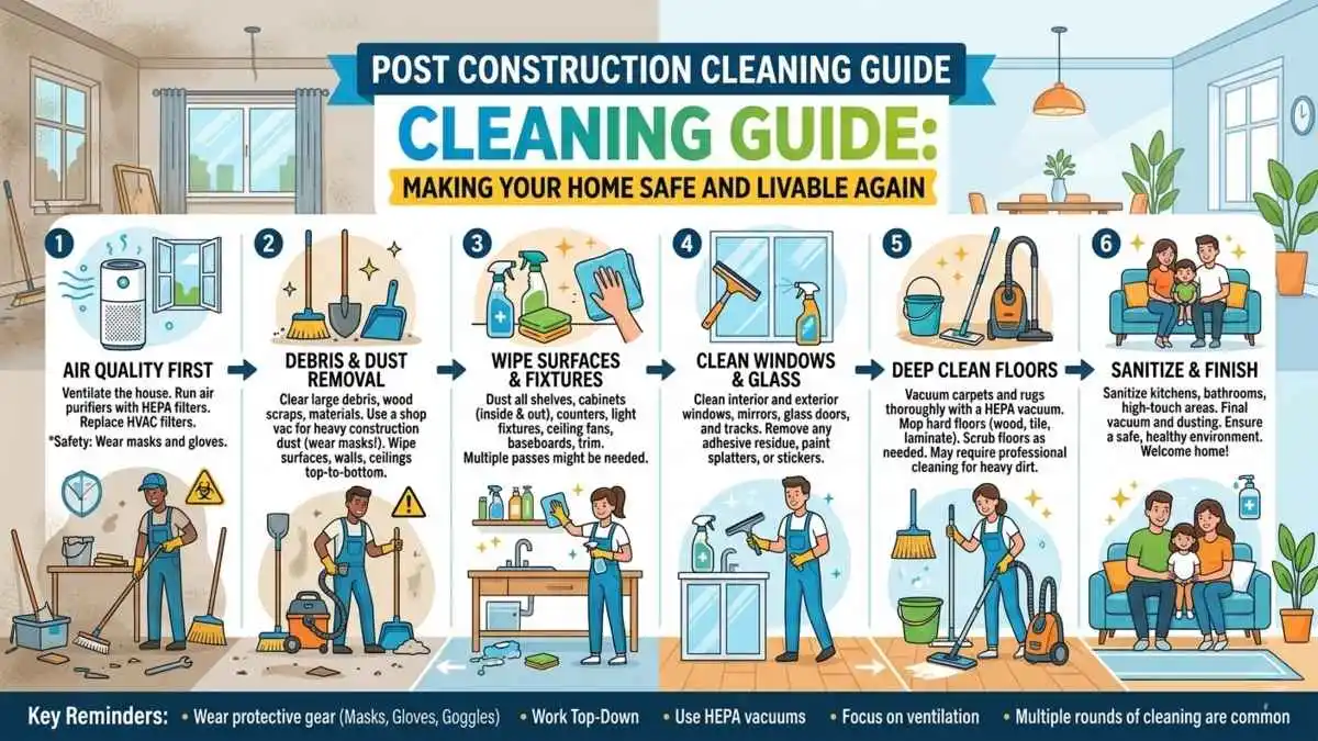 Post Construction Cleaning Guide for Making Your Home Safe and Livable Again