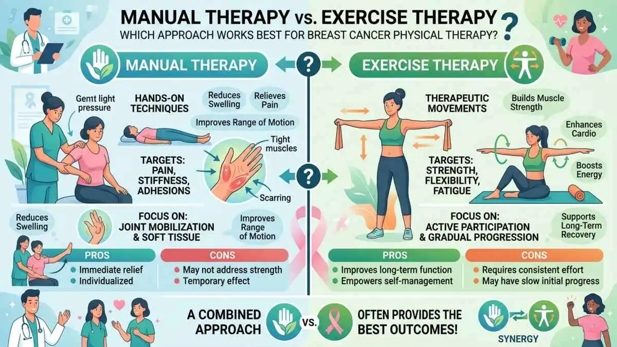 Manual Therapy vs Exercise Therapy: Which Approach Works Best for Breast Cancer Physical Therapy?