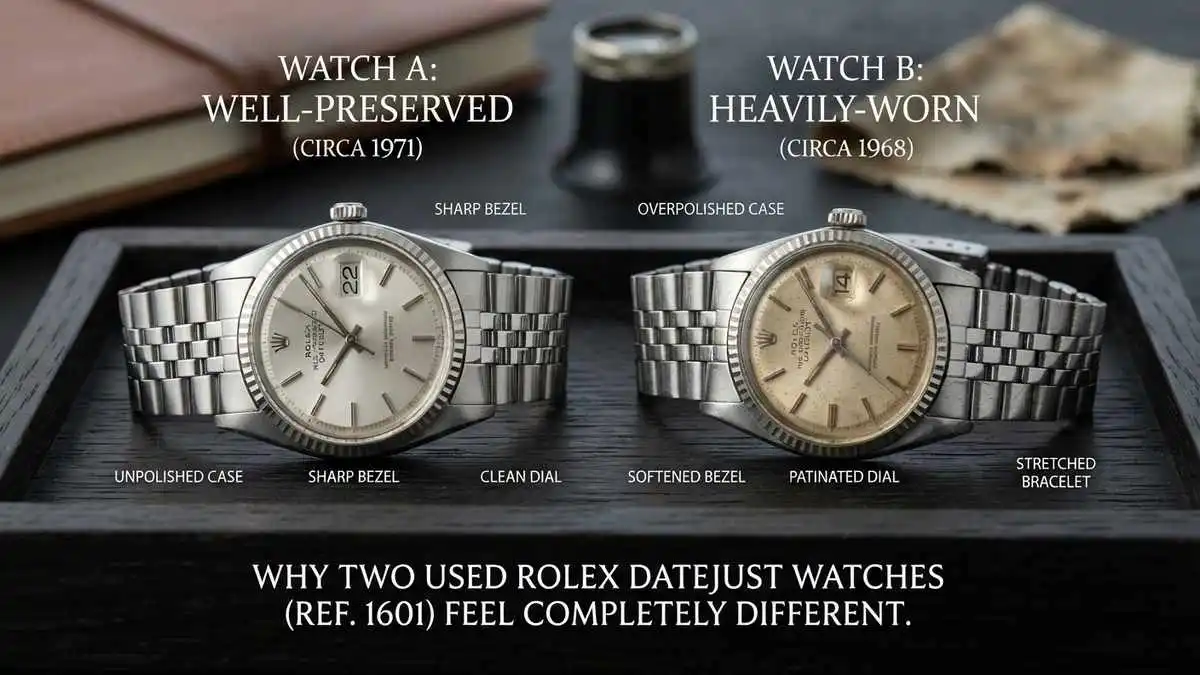 Why Two Used Rolex Datejust Watches with the Same Reference Can Feel Completely Different